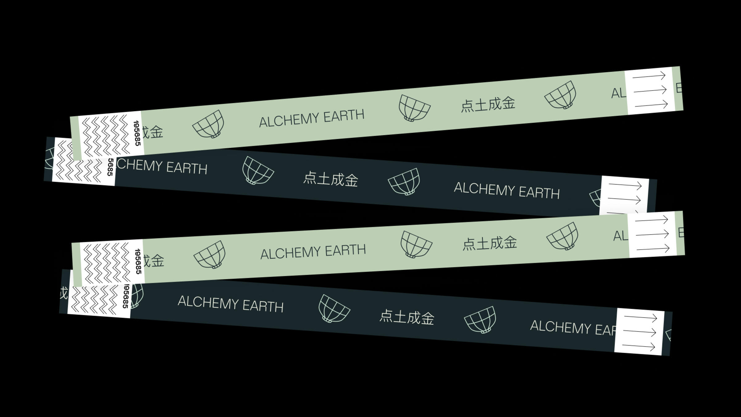 Ticket wristbands for Alchemy Earth