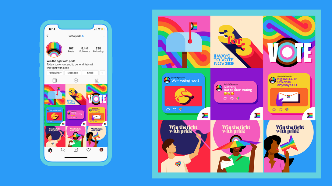 An Instagram layout for Win the Fight With Pride