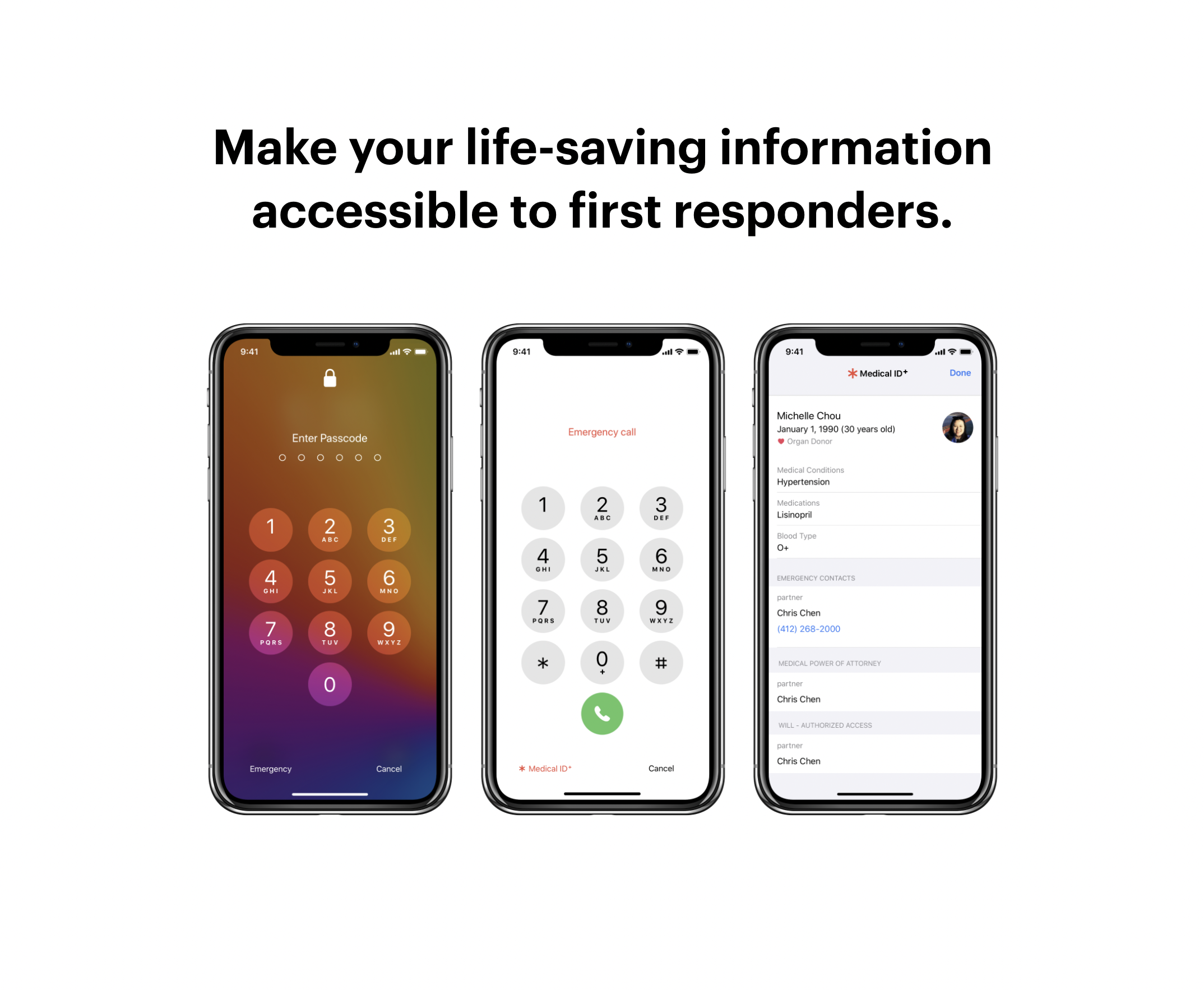Make your life saving information available for first responders