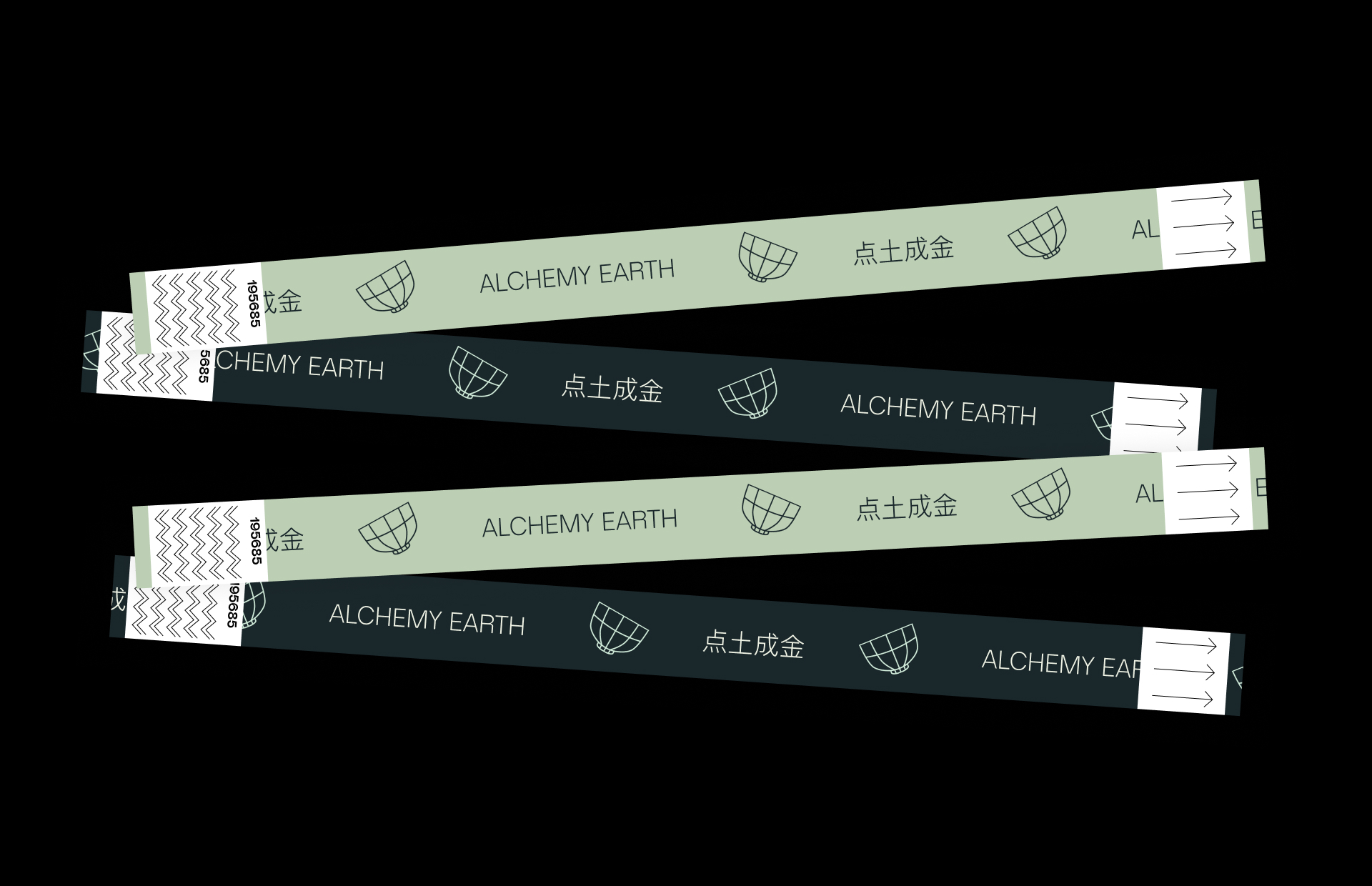 Ticket wristbands for Alchemy Earth