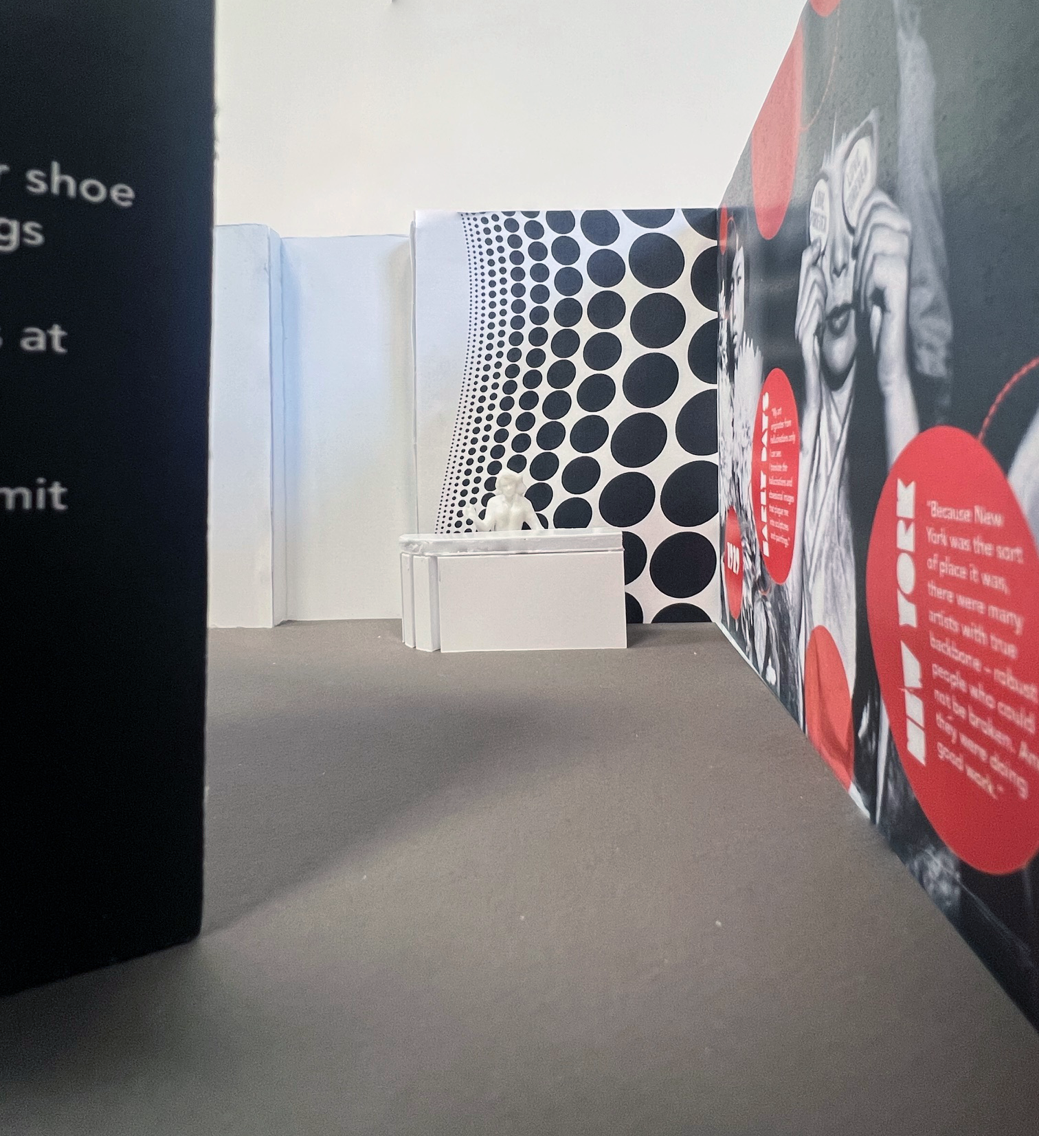 A model of a Yayoi Kusama exhibit