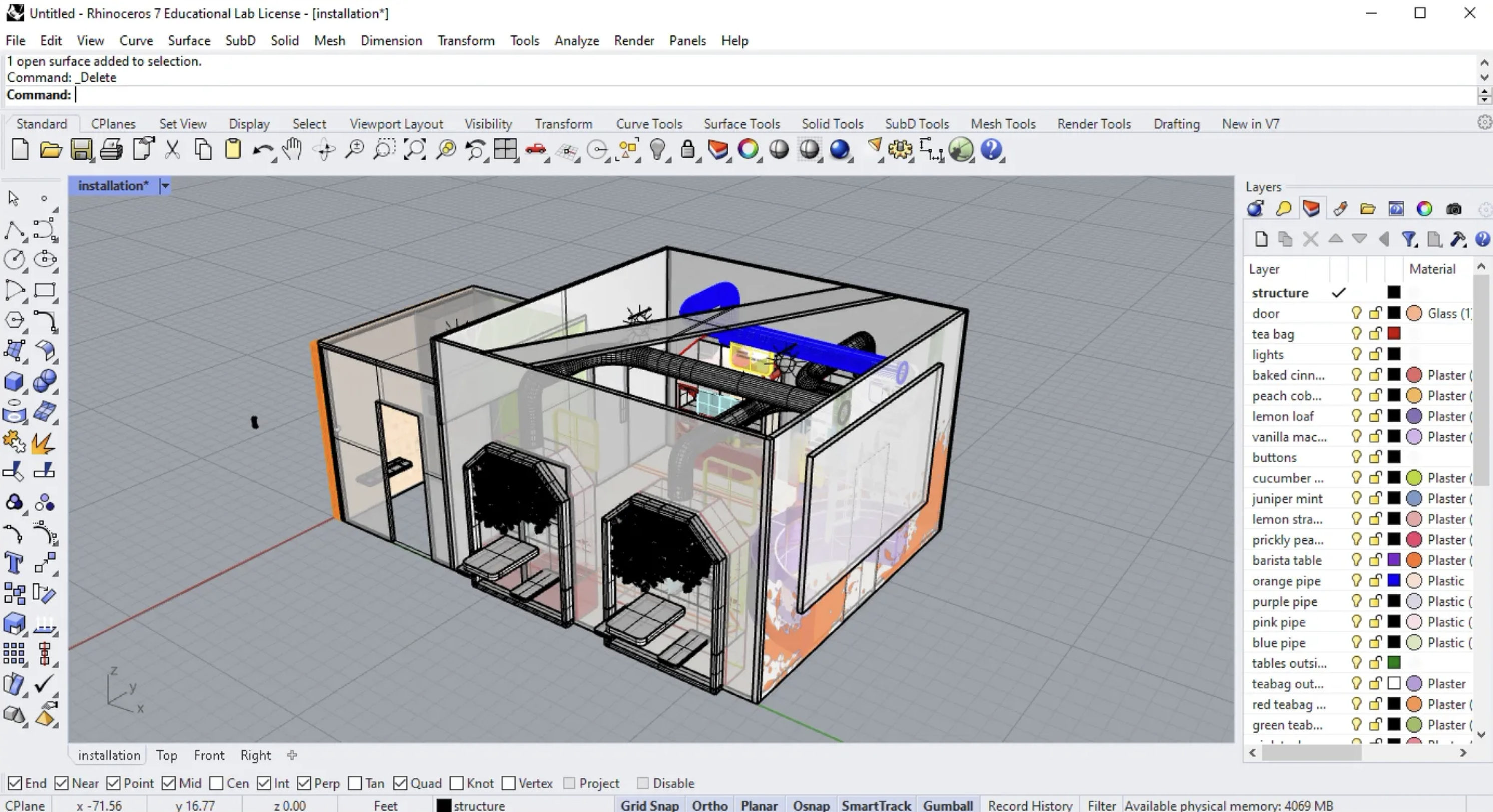 A 3D model of the Tazo pop up experience