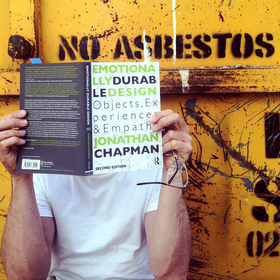 A person reading Emotionally Durable Design