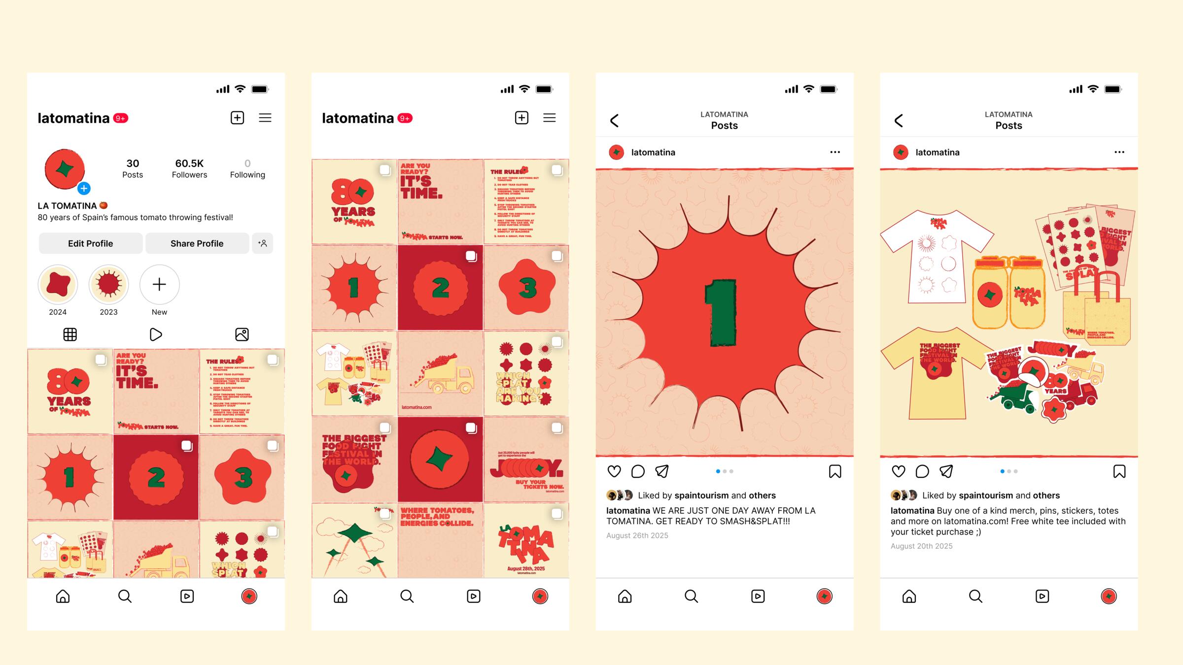 Social media materials for La Tomatina