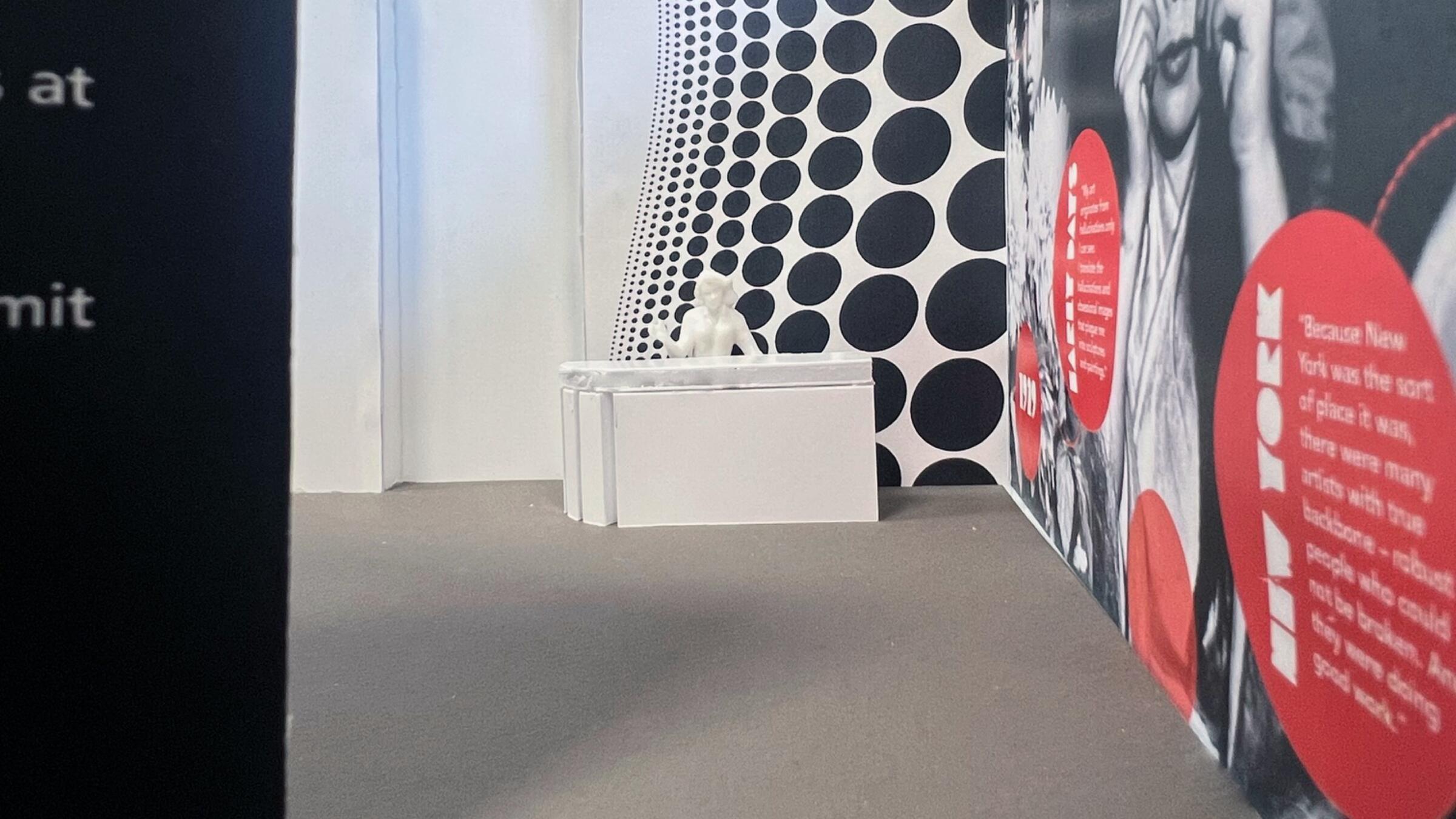 A model of a Yayoi Kusama exhibit