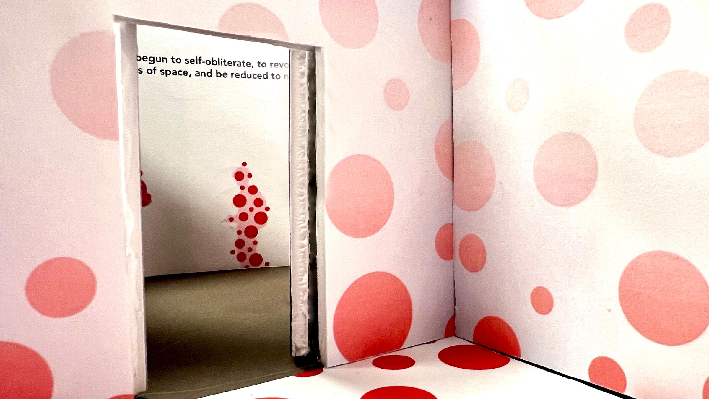 A model of a Yayoi Kusama exhibit