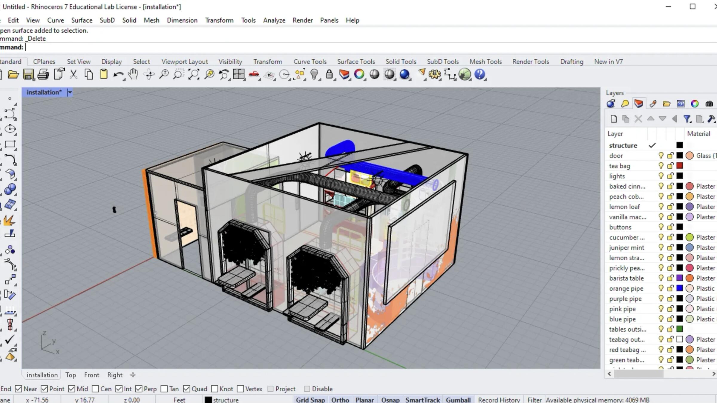 A 3D model of the Tazo pop up experience