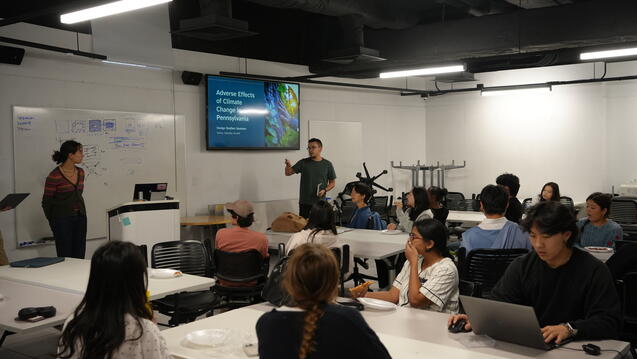 Luis Garcia teaching in a classroom