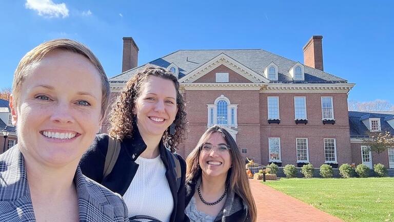 Ashley Deal, Raelynn O'Leary and Tamar Krishnamurti at the Governor's Mansion