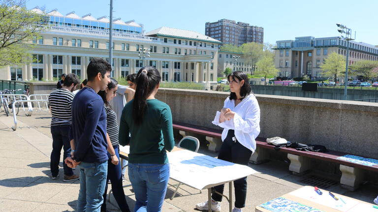 A student working on a design experience outside MMCH.