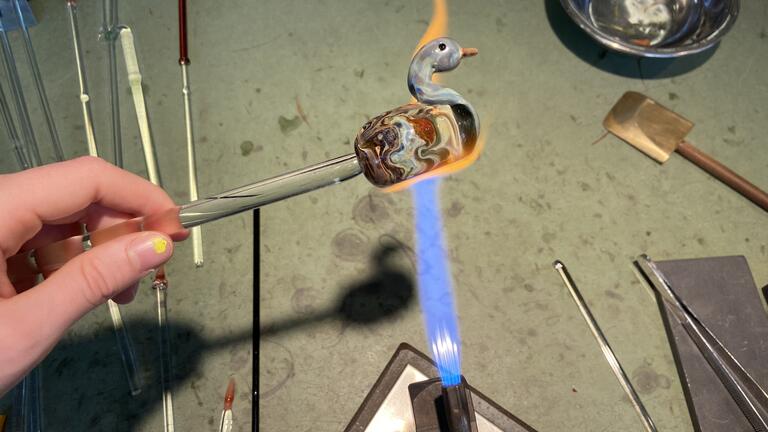 A glass duck