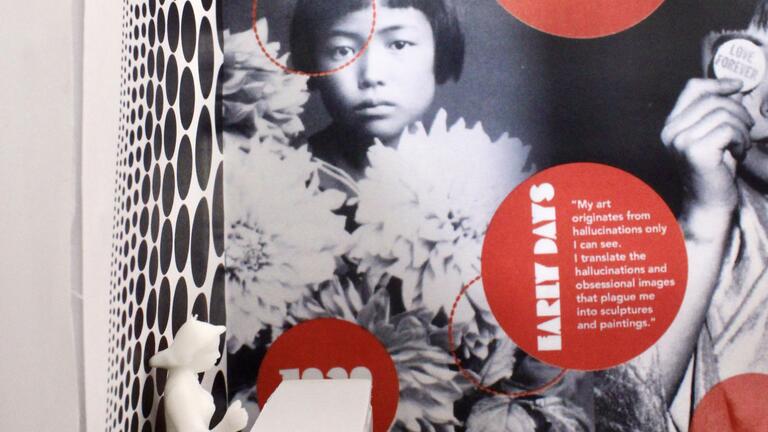 A model of a Yayoi Kusama exhibit