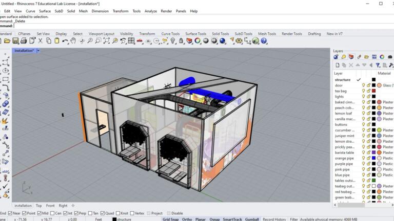 A 3D model of the Tazo pop up experience