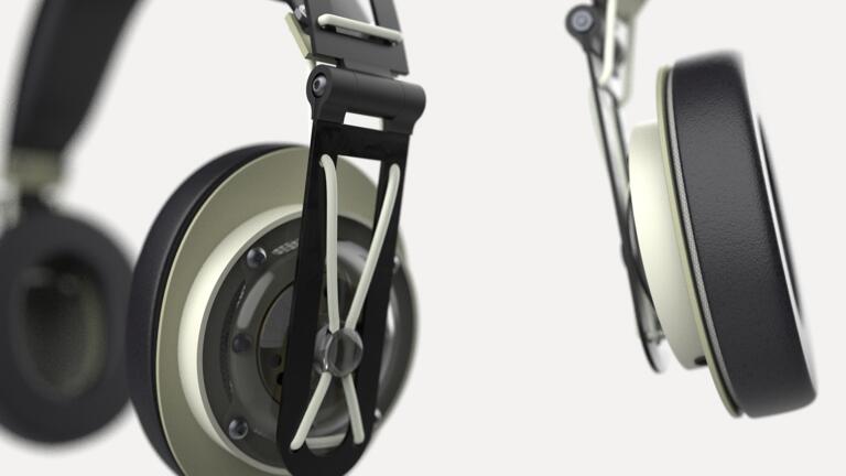 A pair of custom headphones