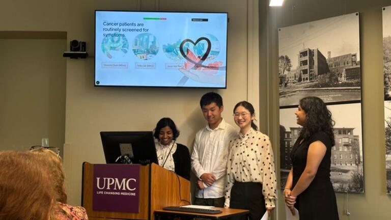Students making a presentation