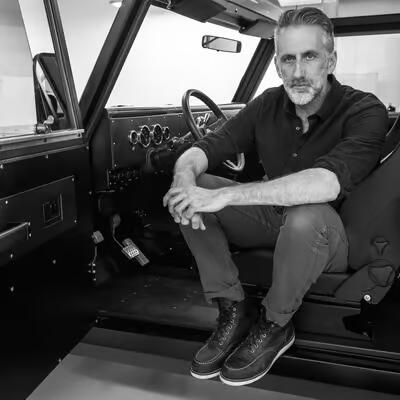 Robert Bollinger sitting in a car