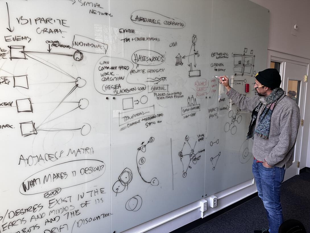Will Martin at a whiteboard 