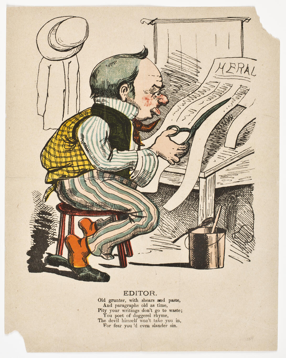 A cartoon of a newspaper editor